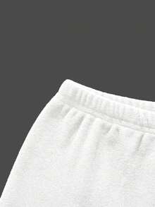 Young Girls Thermal Underwear Set, Thermal Lined Top And Pants, Winter - White - View 7