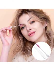 60/50/20/10 空一次性睫毛膏管套装和睫毛卷套装，睫毛膏刷子睫毛膏棒套装管，一次性睫毛刷（玫瑰金扁豆造型） - 彩色 - 查看 7