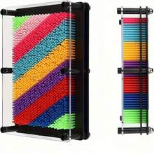 1件彩虹3D针线艺术玩具，DIY感官手部雕塑艺术板礼物，生日礼物，3D克隆手 - 彩虹，创意，针线艺术 - 艺术与手工，DIY项目 - 艺术家，工匠，年轻创作者 - 独特，个性化，趣味十足 - 你的彩虹手杰作，颜色随机 - 彩色 - 查看 3