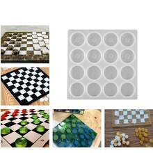 1pc DIY Chess Board Mold, Chess Piece Mold, Checkers Mold, Silicone Mold, Epoxy Resin Mold, Mirror Mold