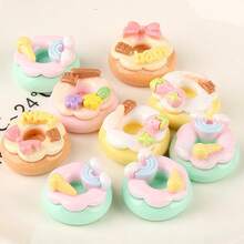 10个混合亮泽奶油甜甜圈DIY奶油凝胶手机壳、发夹、手机挂饰、吊坠配件 - 奶油甜甜圈 - 查看 10