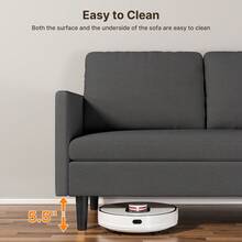 4-Seat Sectional Couch, Convertible Sofa Bed, 79.1'' L-Shape Sofa Bed, With Comfortable Fabric, Deeper Seat, Comfy Seat Cushion, For Living Room, Apartments, Office, Dark Grey - 深灰色 - 查看 8