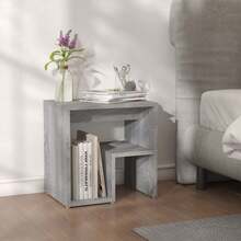 Comodino vidaXL Sonoma, grigio, 40x30x40 cm, in legno composito. - nero - Visualizzare 2