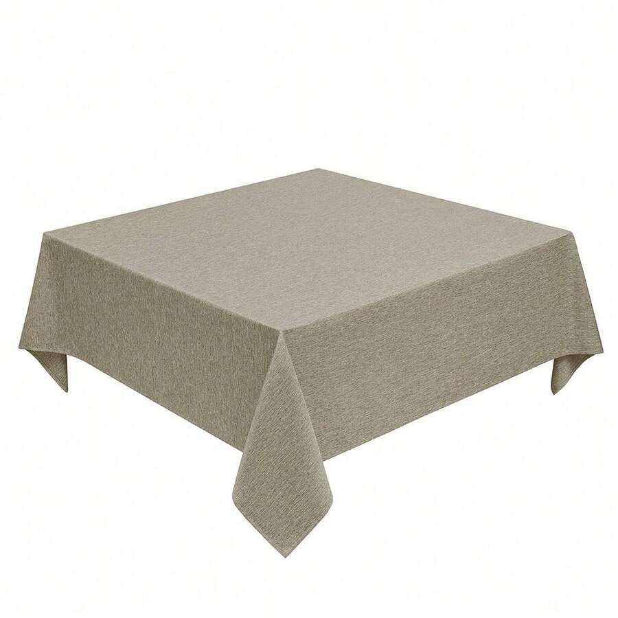 Faux Linen Square Tablecloth For Dining Room,Waterproof Texture Decorative Farmhouse Rustic Table Cloth For Indoor Outdoor Party, Holiday Banquet Picnics Patio,52 X 52 Inch (Square),Natural,Natural52inchx52inchSquare - Natural52inchx52inchSquare - View 1