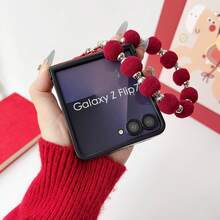 1pc Pony Pattern Protective Foldable Phone Case With Lanyard, Thin, Lightweight, Shock-Resistant, Popular, Compatible With Samsung Galaxy Z Flip 7, Galaxy Z Flip 6, Galaxy Z Flip 5, Galaxy Z Flip 7 FE - Multicolor - View 7