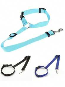 3件套可调节狗狗车载安全牵引绳，宠物牵引绳，车载安全绳，二合一狗狗牵引绳，适合户外使用，可调节尼龙材质狗狗约束车载安全带，经久耐用，360度旋转连接器，易于使用 - 彩色 - 查看 13