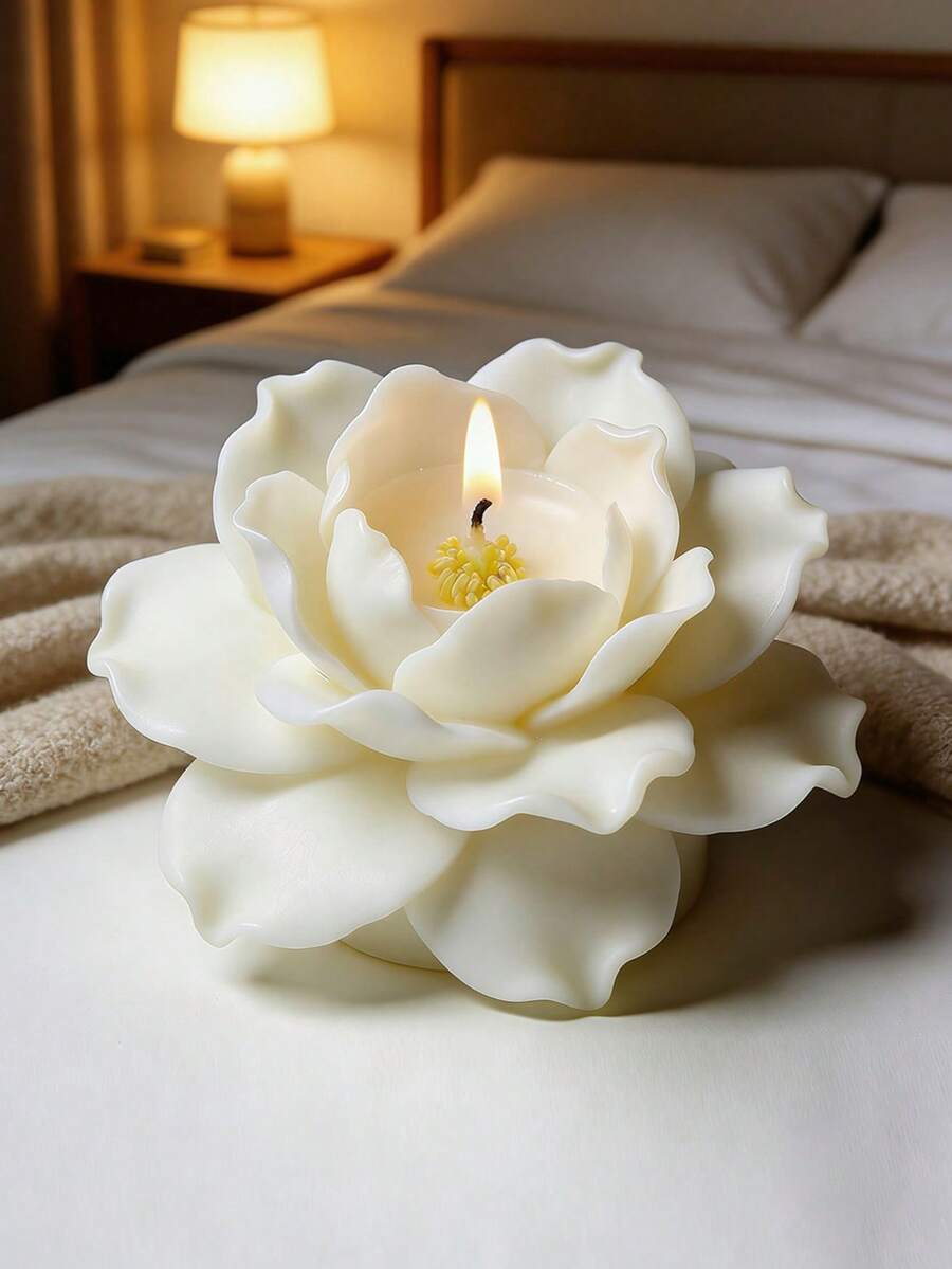 Khuôn silicon hình hoa hồng trắng 3D, thích hợp làm nến DIY, đúc nhựa, xà phòng và xi măng | Họa tiết hoa sống động | Khuôn silicon bền chắc dùng để trang trí nhà cửa và làm đồ thủ công ngày Valentine, làm nến, trang trí nến. - Khuôn hoa - Xem 1