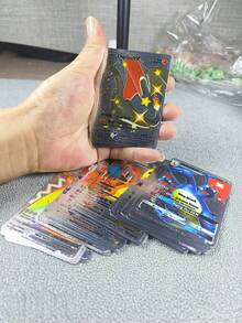 10/55pcs Spanish Pokémon Cards Metal Pokemon Letters Spanish Pokemon Iron Cards Mewtwo Pikachu Gx Charizard Vmax Cartas Pokémon Vmax - Multicolor - View 1
