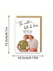 1 Pc Funny Adult Card With Caring Humor Design Female Birthday Greeting Card For Best Friends Girlfriends Sisters Mom Daughters Perfect For Birthday Card Gift Card Greeting Card Thank You Card Christmas Card Wedding Party Graduation Party Any Occasion With Envelope - 紅色 - 查看 2