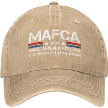 Mafca Make America Follow The Constitution Again Cap - Adjustable Trucker Hat With Constitutional Slogan, Lightweight Breathable Unisex Design For &, Political Statement Apparel, Outdoor Activities, Machine Washable - Natural - 查看 9