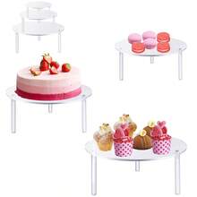 Acrylic Cake Stand Round Transparent Cup Shape, 1 Piece, Ideal For Making Cakes Desserts Pizza, Durable & Stylish Design - Transparent - View 3