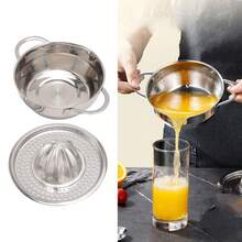 Stainless Steel Manual Citrus Juicer With Container And Strainer: Manual Juicer For Extracting Juice From Lemons, Oranges And Limes. - 銀色 - 查看 3