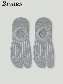 2/3/5 Pairs Vertical Striped Toe Separator Invisible Casual Boat Socks