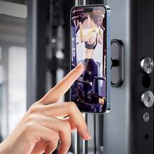 360° Adjustable Magnetic Phone Holder For Exercise Bike, Portable Fitness Equipment Accessory, Carbon Fiber Texture, Rhombic Mesh, Dual Magnets, Clamp Design, 17mm Ball Head, Slouchy Bracket, Outdoor Photography Support Stand, Suitable For Indoor/Outdoor Gym, Car, Kitchen, Bathroom