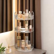 Organizador de maquillaje giratorio de 360 grados y tocador, unidad de almacenamiento de 1/2/3 niveles, caja de almacenamiento de gran capacidad para maquillaje, cuidado de la piel y perfumes, adecuada para tocador, baño y Lazy Susan, decoración de sala de maquillaje - Multicolor - Ver 3