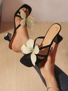 Luxe Velvet Heels With Butterfly Embellishments – Your Go-To For Evening Glam And Daytime Sophistication