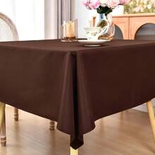 Square Tablecloth 52 X 52 Inch Washable Polyester Table Cloth Solid Chocolate Heavy Duty Fabric Table Cover Daily Use For Dining Home Kitchen Party Wedding,Chocolate52inchx52inchSquare - 巧克力色 52 英吋 x 52 英吋正方形 - 查看 5