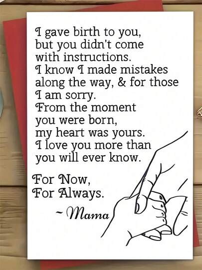 1pc Charming Greeting Cards For All Occasions - Perfect For Mother's Day, Valentine's, Birthdays & More - Includes Envelopes, Ideal For Sons & Daughters