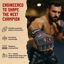 Ringside Envoltura para Guante, Gel Que Absorbe Impactos, Muay Thai, MMA, Kickboxing, Boxeo - Rojo - Ver 10