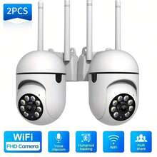 2 piezas Cámara de inteligente Full HD 1080P, Cámara IP inalámbrica para interiores, compatible solo con WiFi de 2.4GHz, cobertura de rotación horizontal de 355° + vertical de 90°, visión nocturna, seguimiento de movimiento, audio bidireccional, detección de personas, adecuada para sala de estar, monitoreo remoto de familia y mascotas - Blanco - Ver 14