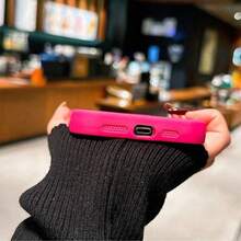 猎豹纹，洋红色性感豹纹边框防震保护壳，兼容 13/11/12/14/15/Plus/XR/16/16 Pro Max，保护套 - 玫紅色 - 查看 3