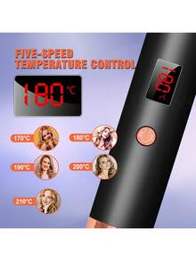 UKLISS 三合一陶瓷美发造型器 – 便携式设计，集卷发、直发和吹干功能于一体 - 黑色 - 查看 7