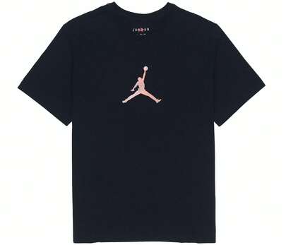 Nike Jordan DNA Sport DNA 复古美式风格纯色 Logo 字母数字圆领短袖 T 恤，男款，黑色
