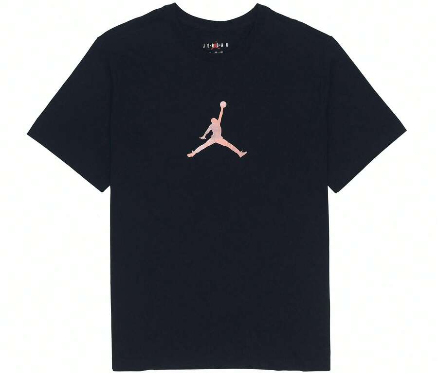 Nike Jordan DNA Sport DNA Retro American Style Solid Color Logo Letter Numeric Crew Neck Short Sleeve T-Shirt, Men, Black