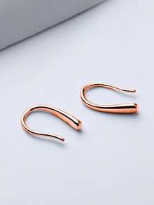 1 Pair S925 Sterling Silver Minimalist Teardrop Earrings, Elegant & Refined Everyday Wear Earrings, Gift For Pierced Ears