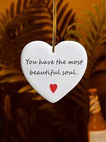 1pc 2D Acrylic Heart-Shaped Hanging Ornament, Multi-Purpose For Rearview Mirror Keychain Backpack, Festival Decoration & Christmas Gift, Ideal For Friends