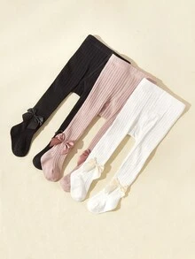 3 đôi quần legging bó sát cho bé gái, chất liệu co giãn, thích hợp cho mùa xuân và mùa thu. - Nhiều màu - Xem 1