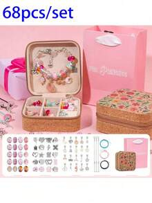 136pcs/68pcs 4-Set DIY Bracelet Beads Kit, Includes Unicorn & Mermaid Crafts, 60pcs Accessories, 3pcs Bracelets & 3pcs Necklace Strings, 1 Storage Box & 1 Gift Box, Vintage Gift Box Suitable For Birthday, Ramadan, New Year, Valentine's Day Gifts For Friends - Multicolor - View 16