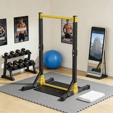 Portable Pull-Up Bar Station, 400LBS With 11 Gears Adjustment - Black - View 7