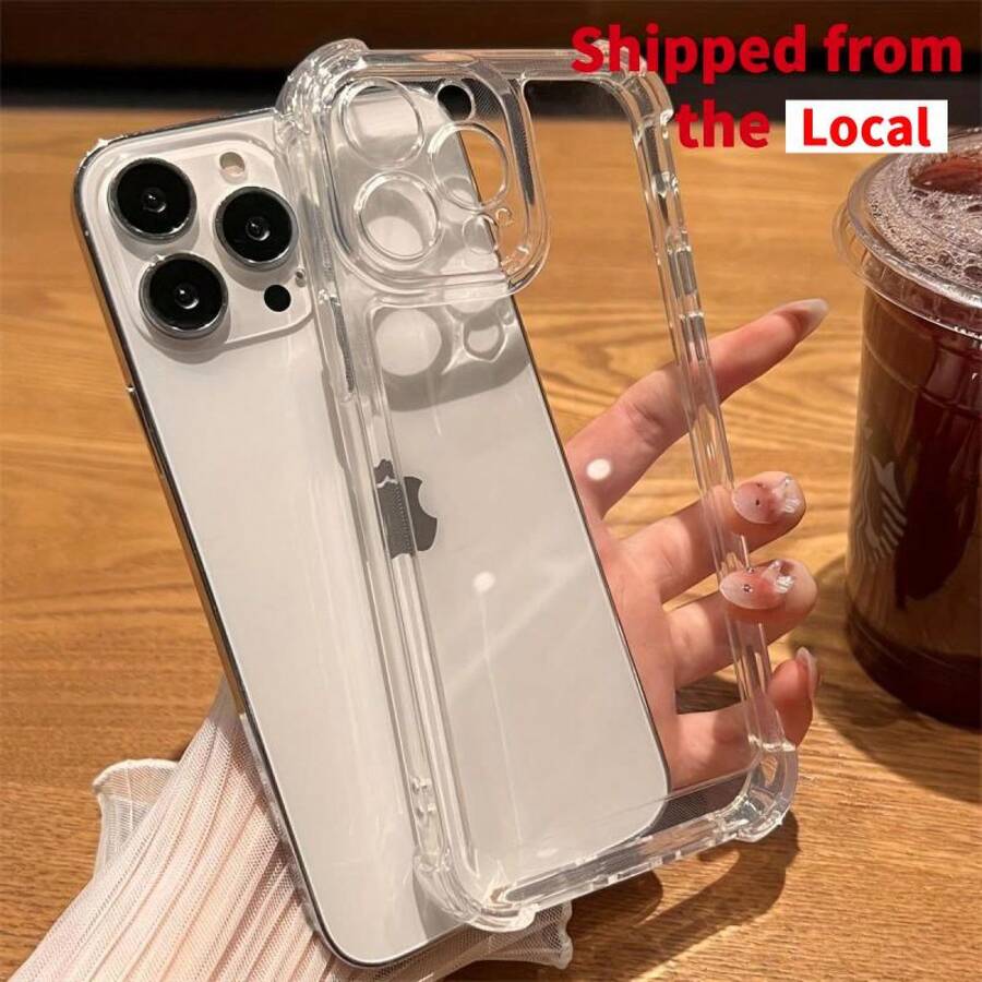 Luxuriöse stoßfeste Handyhülle geeignet für iPhone 17 16, 15, 14, 13, 12, 11 Pro Max, 7, 8, 14, 15, 16 Plus, SE, 16E, 12, 13 Mini - Klar, Transparent - Transparent - Übersicht 1