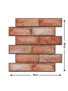 1/10片装波西米亚风3D墙贴棕色六边形自粘墙板，几何自粘防溅瓷砖，加厚设计防水耐热，适用于浴室、厨房、客厅、卧室装饰 - 棕色 - 查看 13
