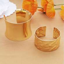 1 件优雅经典袖口手链，金色腕饰礼物，适合夏季派对、婚礼、度假、休闲装、独立日、毕业典礼、节日礼物 - 手鐲 - 查看 9