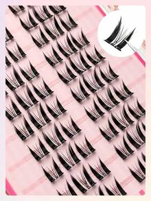 Sibeuna 60/120/180pcs Glue-Free Single Cluster C 0.07mm Cartoon Style Natural Cluster False Eyelashes, 10 Rows Glue-Free Natural Long False Eyelash Clusters For Women's Eye Makeup, Party, Club Makeup Tool - C - 查看 5