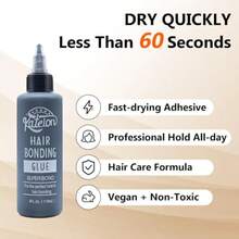 DHair Glue For Quick Weave 4oz - Profional Hair Bonding Glue For Wigs And Hair Extensions Strong Hold Waterproof And Non-Damaging Formula Easy Application With Precision Nozzle 118ml Black - Black - View 4