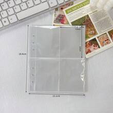 10 tờ giấy rời PP trong suốt khổ A5, giấy chèn album ảnh 6 lỗ 3"/5"/7", hộp đựng sticker. - Trong sáng - Xem 8