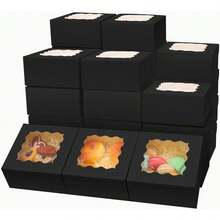 Kraft Bakery Boxes With Window, Small Pastry Boxes, Thick And Sturdy - Beige - View 6