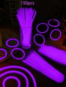 Purple 15/50/100 String Fluorescent Light Rods. These Are Lighting Fixtures That Can Emit Light In The Dark And Are Used For Decorative Lighting. Their Continuous Lighting Duration Ranges From 8 To 12 Hours And They Can Emit Light. - Purple - View 11