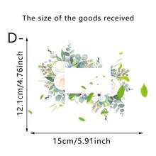 5pcs Watercolor Style Green Leaves And Flowers Wall Stickers, Removable Self-Adhesive PVC Waterproof Fresh Plant Decals, Suitable For Bathrooms, Kitchens, Light Switch Panels, And DIY Art Projects; A Pastoral Style Decoration. - Multicolor - View 9