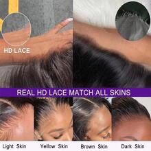 13x4 Lace Frontal Wig Brazilian Hair 180% Density Straight Lace Front Wigs Human Blended Hair HD Transparent Lace Glueless Wig Pre Plucked With Baby Hair Brazilian Virgin Wigs For Women 8-34Inch - Natural & Black - View 5