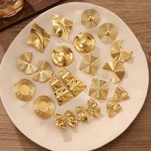 24pcs/Set Women's Gold Geometric Earring Set, Random Delivery