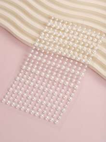 5件装多规格组合装，3mm/4mm/5mm尺寸闪亮白色珍珠颗粒脸部/眼角装饰水晶钻石贴纸，DIY，嘉年华，情人节，万圣节，圣诞节礼物，母亲节，派对，音乐节，面部毛发和指甲装饰，水钻贴纸 - 白色 - 查看 6