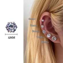 Magnetic No-Pierce Stud Earrings For Women Men Y2K Vintage Crystal  Punk  Magnet Clip Earrings Non Piercing Jewelry Decor - A-03 - 查看 4