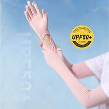 Guantes para Manejar Mujer, Guantes para Manejar, Guantes Proteccin UPF 50+ Mangas Largas Ajustables, Proteccin Manos y Brazos, para Mujer y Hombre - Rosa - Ver 8