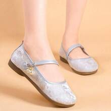 Nuevos Zapatos de Perla Estilo Chino 2025 Primavera Verano Cómodos Suela Suave Zapatos Mary Jane Estilo Antiguo Zapatos Hanfu - Rosa - Ver 5