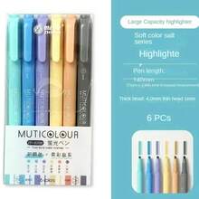 Bút dạ quang hai đầu Morandi Retro, bút vẽ màu Kawaii, bút dạ quang màu pastel, bút huỳnh quang, đồ dùng văn phòng phẩm dễ thương cho sổ kế hoạch và năm học mới. - Morandi Retro - Xem 15