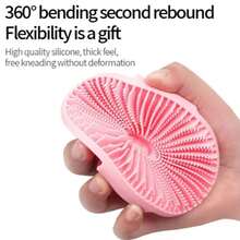 1pc Silicone Scalp Massage Shampoo Brush, Handheld Shower Scalp Cleaning Brush - Multicolor - View 3